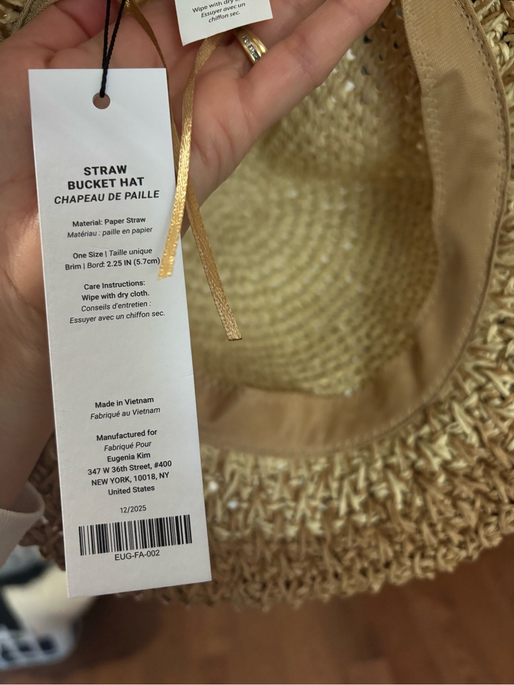 Eugenia Kim Natural Beige Woven Bucket Hat - Picture 6 of 8